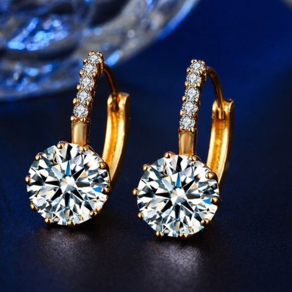 zdazzled Jewelry - Gold CZ Crystals Plated Earrings New